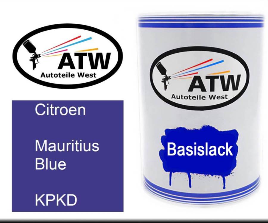 Citroen, Mauritius Blue, KPKD: 500ml Lackdose, von ATW Autoteile West.